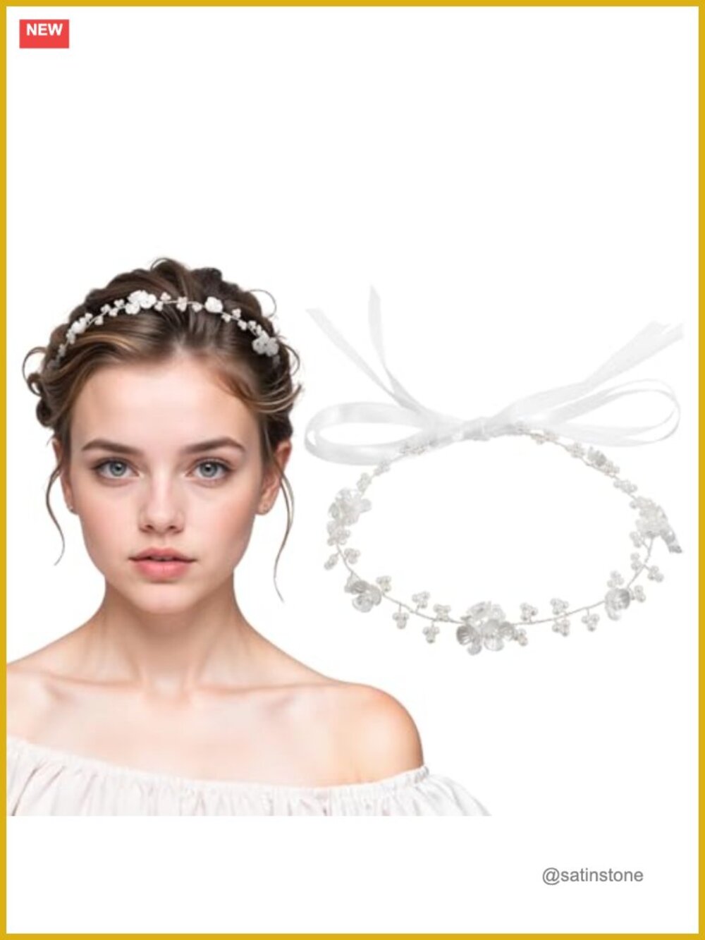 Pearl Orchid Headband Wedding Hair Accessory Bride Prom